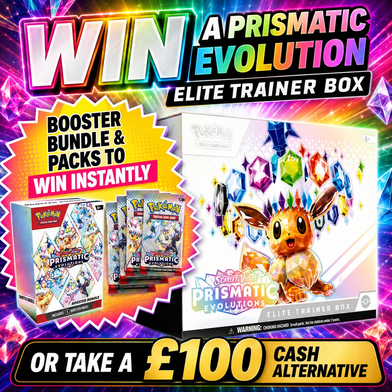 Pokémon TCG Prismatic Evolutions Elite Trainer Box ETB (+ Instant Wins)