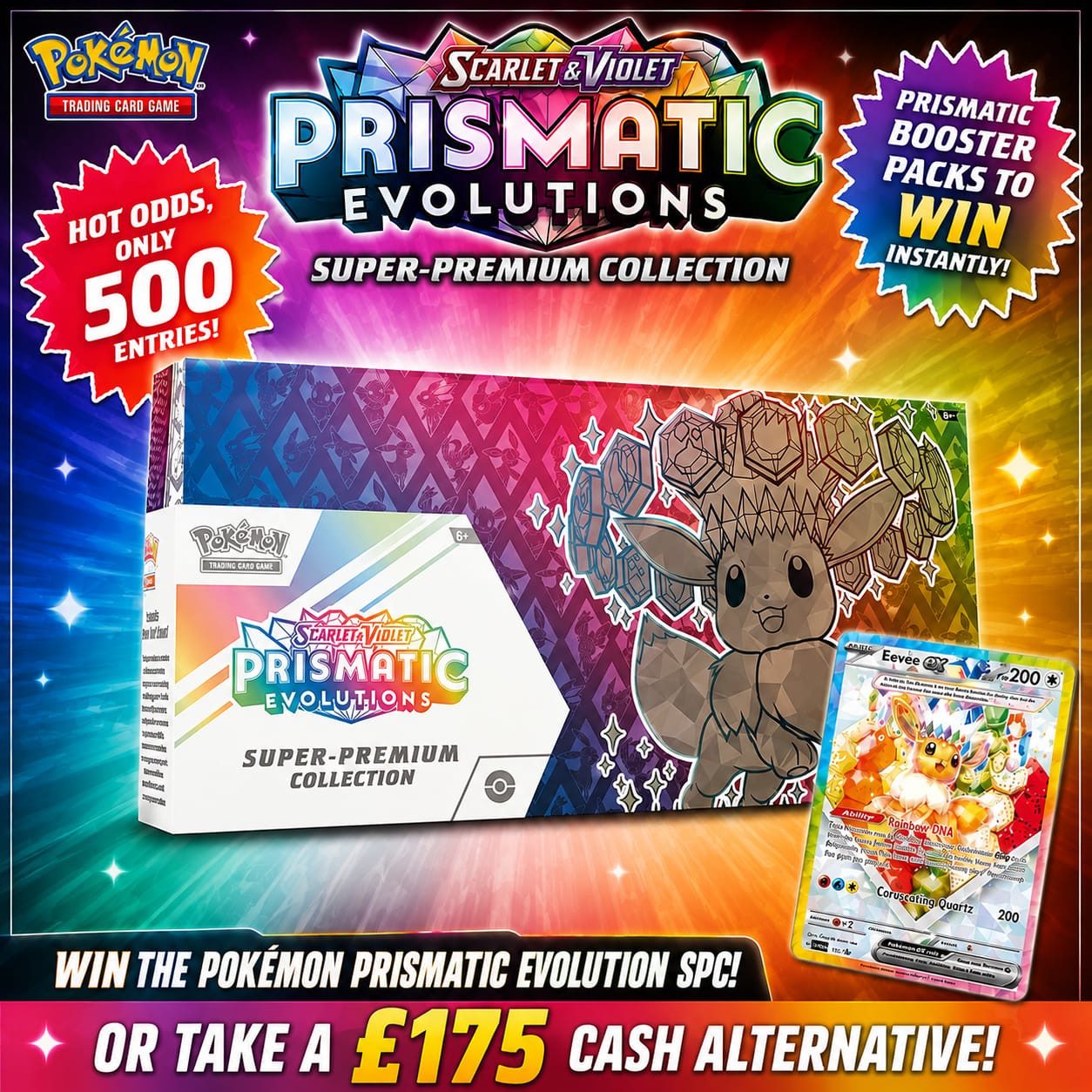 Pokémon TCG: SV Prismatic Evolutions Super-Premium Collection (+ Booster Pack Instant Wins)