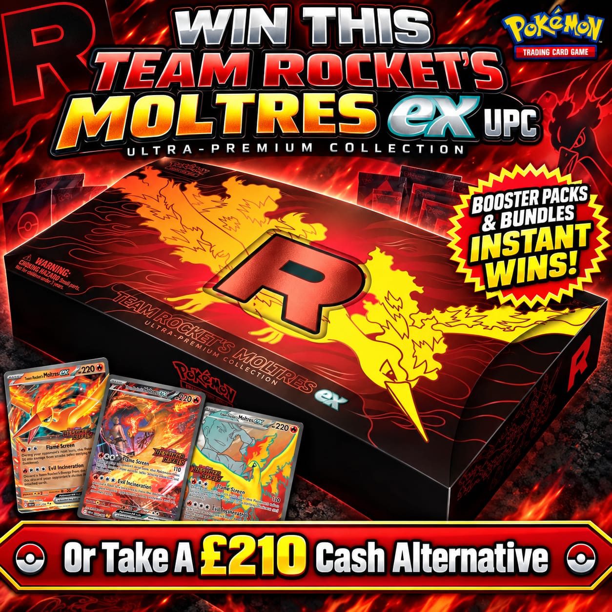 Pokémon TCG: Team Rocket's Moltres Ex Ultra-Premium Collection (UPC) + Instant Wins! #2